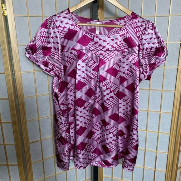 Silky Satin Mauve Blouse - Picture 1 of 5